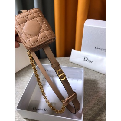 Dior Caro 15MM Belt with Removable Pouch in Beige Calfskin TDBS25376