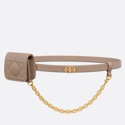 Dior Caro 15MM Belt with Removable Pouch in Beige Calfskin TDBS25376