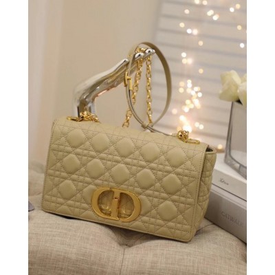 Dior Caro Medium Bag In Beige Cannage Calfskin TDBS25015