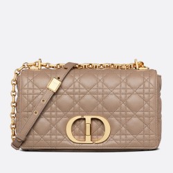 Dior Caro Medium Bag In Taupe Cannage Calfskin TDBS25018