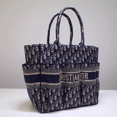 Dior Catherine Tote Bag In Blue Dior Oblique Canvas TDBS25533