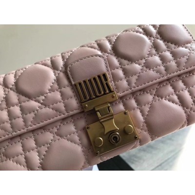 Dior DiorAddict Continental Wallet In Pink Lambskin TDBS25556