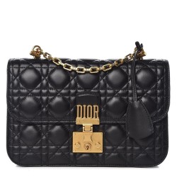 Dior Dioraddict Flap Bag In Black Lambskin TDBS25072