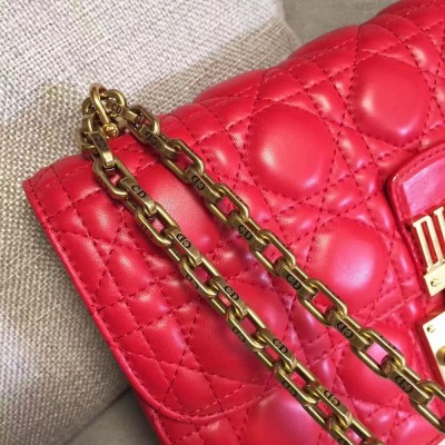 Dior Dioraddict Flap Bag In Red Lambskin TDBS25075