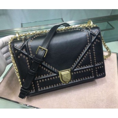 Dior Diorama Bag In Black Eyelets Lambskin TDBS25086