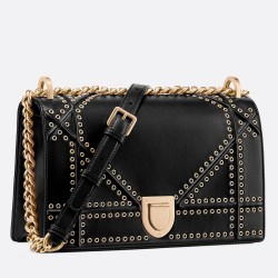 Dior Diorama Bag In Black Eyelets Lambskin TDBS25086