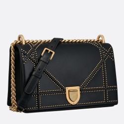 Dior Diorama Bag In Black Studded Lambskin TDBS25087