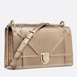 Dior Diorama Bag In Champagne Metallic Calfskin TDBS25089