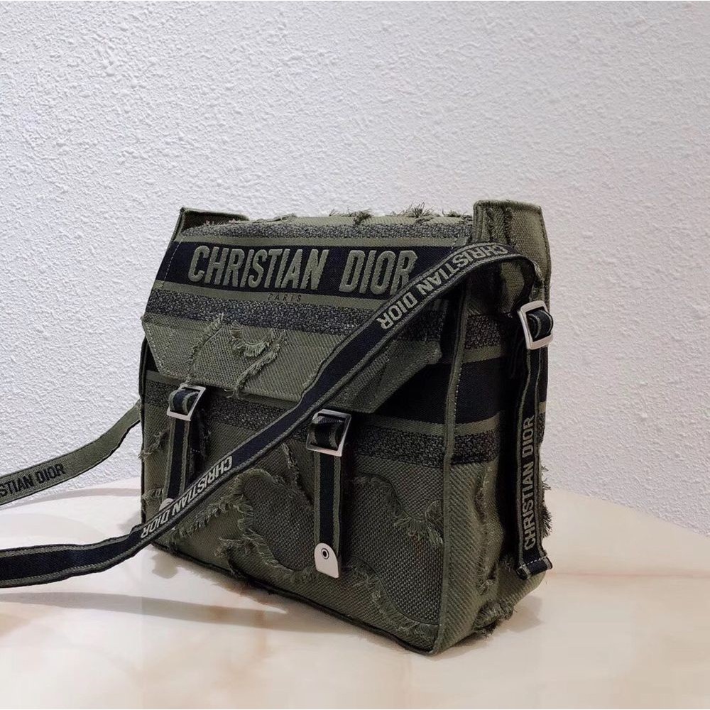 Dior Diorcamp Messenger Bag In Green Camouflage Canvas TDBS25104