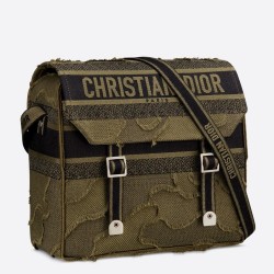 Dior Diorcamp Messenger Bag In Green Camouflage Canvas TDBS25104