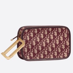 Dior Diorquake Clutch In Bordeaux Dior Oblique Canvas TDBS25055