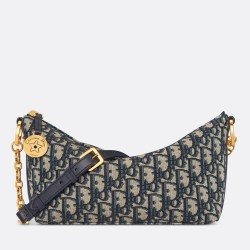 Dior Diorstar Hobo Bag with Chain in Blue Oblique Jacquard TDBS25057