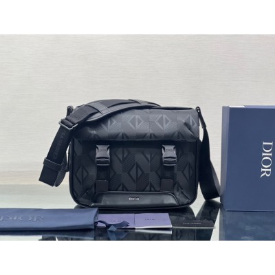 Dior Explorer Messenger Bag In Black CD Diamond Mirage Ski Capsule Nylon TDBS25364