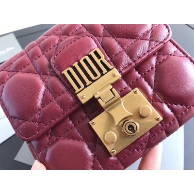 Dior French DiorAddict Wallet In Bordeaux Lambskin TDBS25559