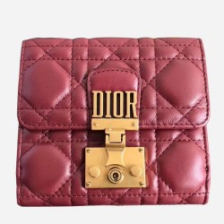 Dior French DiorAddict Wallet In Bordeaux Lambskin TDBS25559