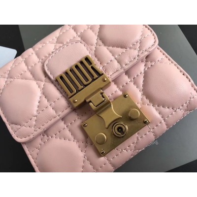 Dior French DiorAddict Wallet In Pink Lambskin TDBS25561