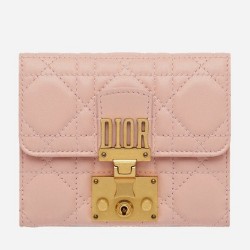 Dior French DiorAddict Wallet In Pink Lambskin TDBS25561