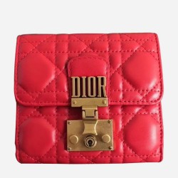 Dior French DiorAddict Wallet In Red Lambskin TDBS25562