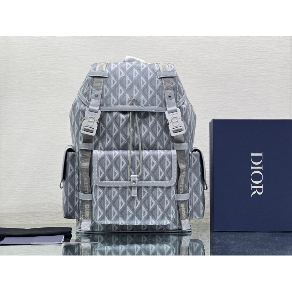 Dior Hit the Road Backpack In Gray CD Diamond Canvas TDBS2771