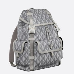 Dior Hit the Road Backpack In Gray CD Diamond Canvas TDBS2771