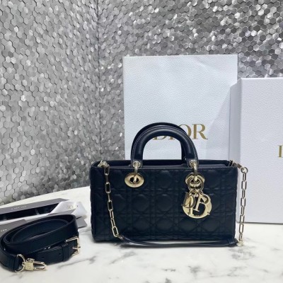 Dior Lady D-Joy Bag In Black Cannage Lambskin TDBS25330