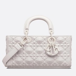 Dior Lady D-Joy Bag In White Calfskin with Diamond Motif TDBS25336