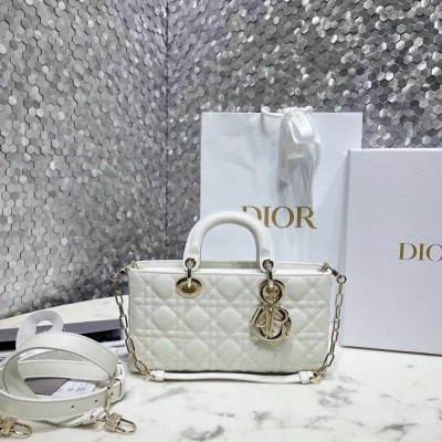 Dior Lady D-Joy Bag In White Cannage Lambskin TDBS25337