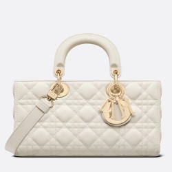 Dior Lady D-Joy Bag In White Cannage Lambskin TDBS25337