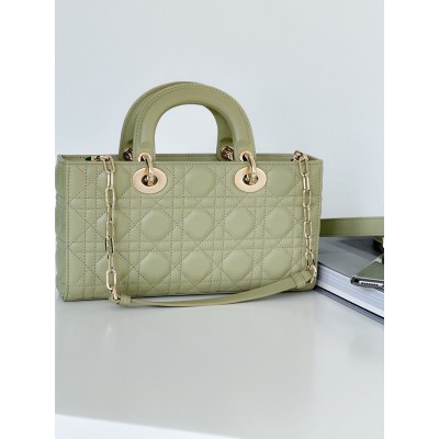 Dior Lady D-Joy Medium Bag In Ethereal Green Cannage Lambskin TDBS25341