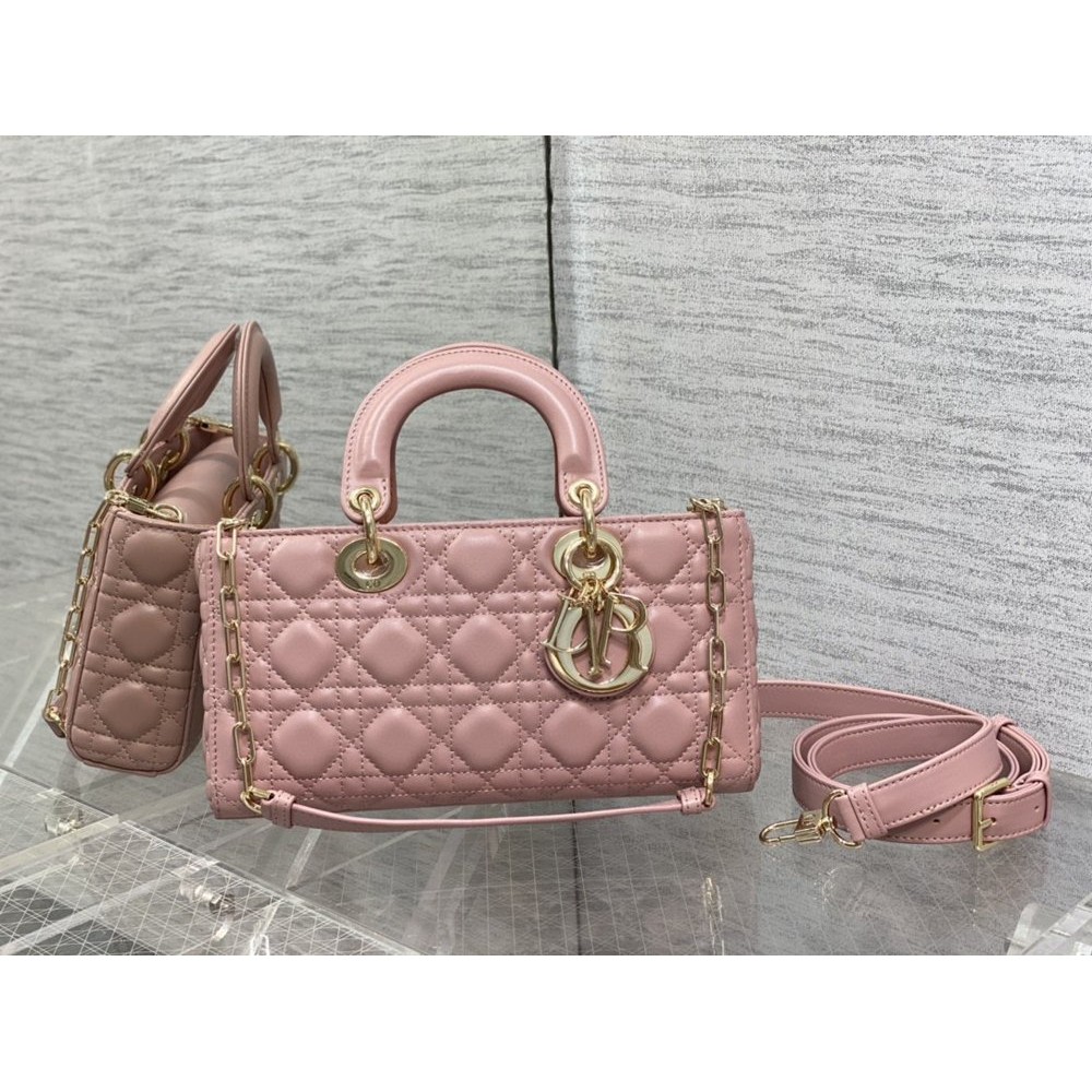 Dior Lady D-Joy Medium Bag In Peony Pink Cannage Lambskin TDBS25343