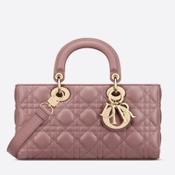 Dior Lady D-Joy Medium Bag In Peony Pink Cannage Lambskin TDBS25343