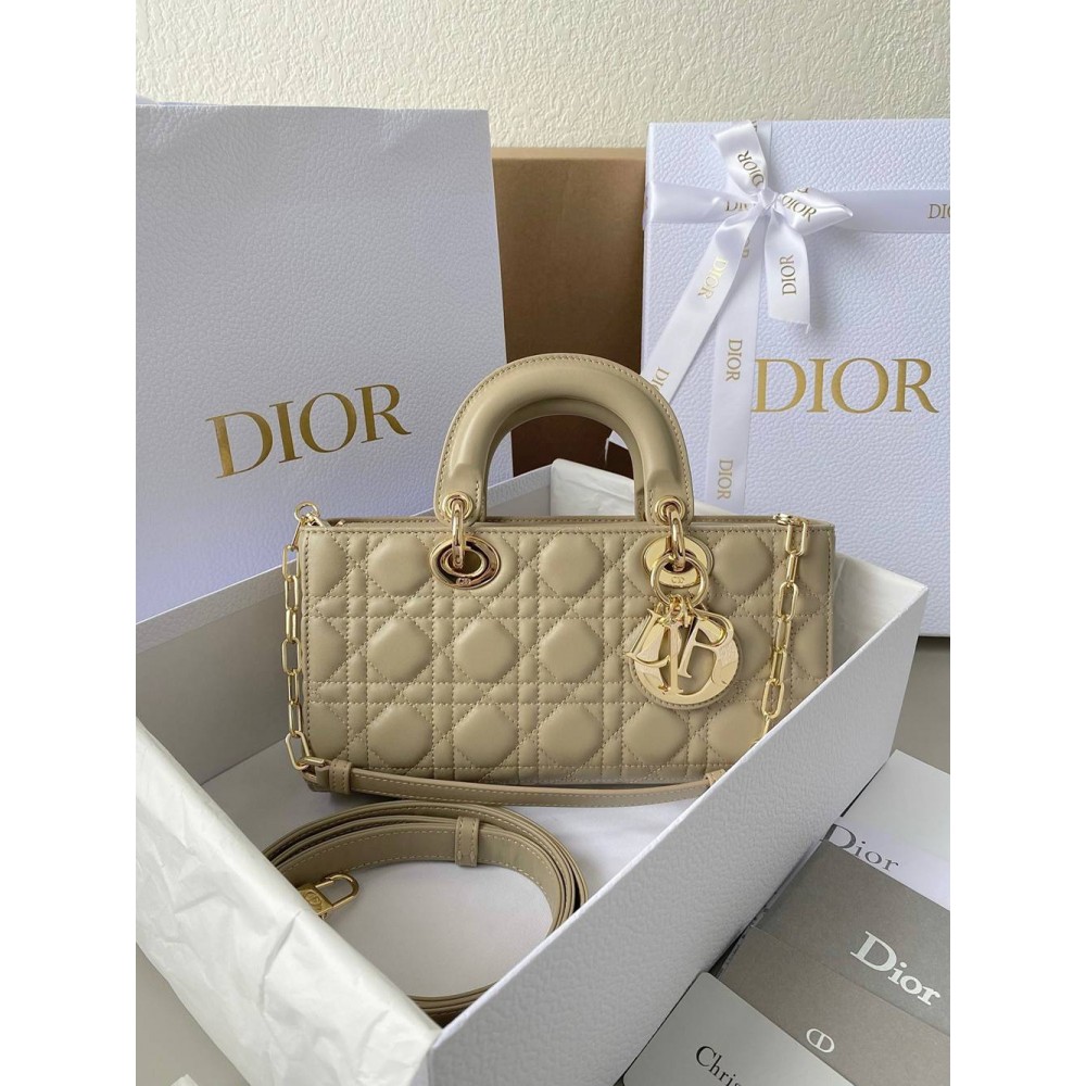 Dior Lady D-Joy Medium Bag In Sand Cannage Lambskin TDBS25344