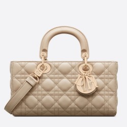 Dior Lady D-Joy Medium Bag In Sand Cannage Lambskin TDBS25344