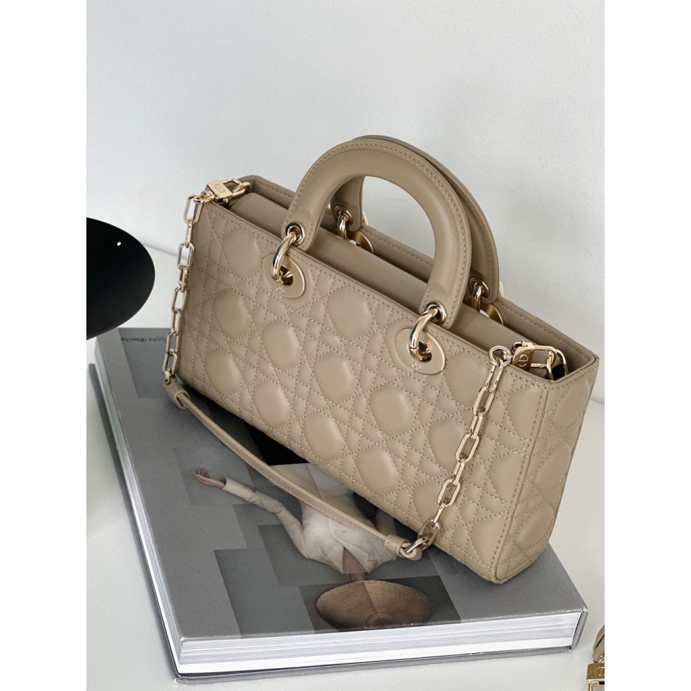 Dior Lady D-Joy Medium Bag In Sand Cannage Lambskin TDBS25345