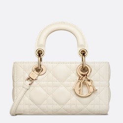 Dior Lady D-Joy Micro Bag In White Cannage Lambskin TDBS25348