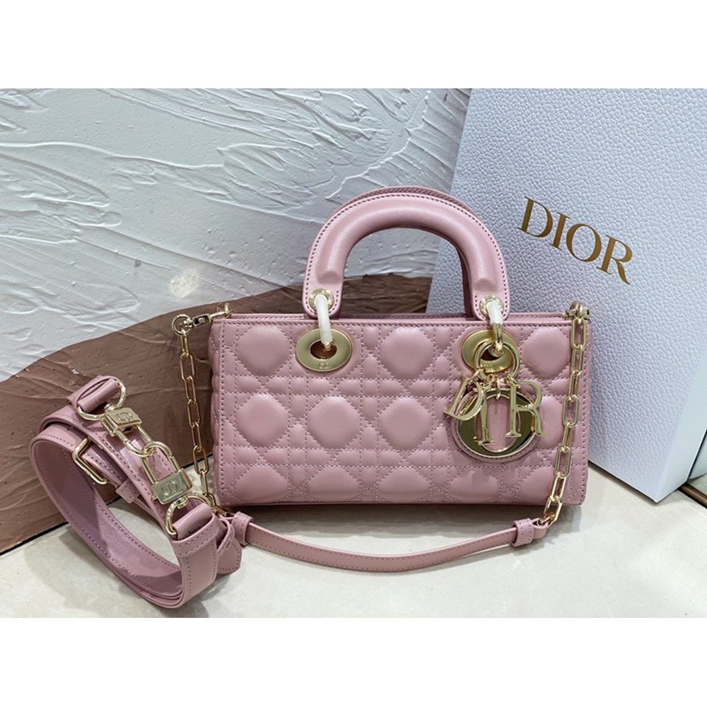 Dior Lady D-Joy Small Bag In Peony Pink Cannage Lambskin TDBS25353