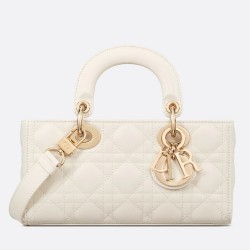 Dior Lady D-Joy Small Bag In White Cannage Lambskin TDBS25355