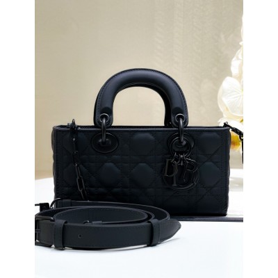 Dior Lady D-Joy Small Bag in Black Ultramatte Calfskin TDBS25351