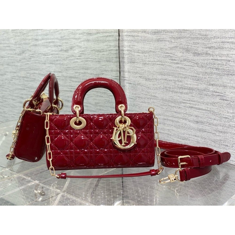 Dior Lady D-Joy Small Bag in Red Patent Calfskin TDBS25354