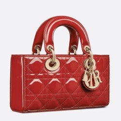 Dior Lady D-Joy Small Bag in Red Patent Calfskin TDBS25354