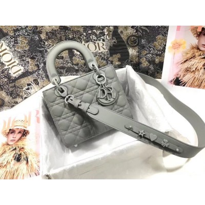 Dior Lady Dior My ABCDior Bag In Gray Ultramatte Calfskin TDBS25210