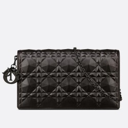 Dior Lady Dior Pouch In Black Diamond Calfskin TDBS25395