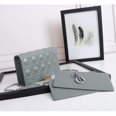 Dior Lady Dior Pouch In Grey Diamond Calfskin TDBS25397