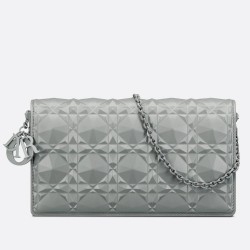 Dior Lady Dior Pouch In Grey Diamond Calfskin TDBS25397