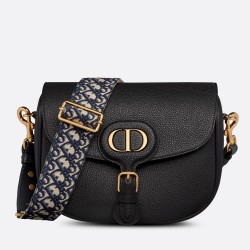 Dior Large Bobby Bag In Black Grained Calfskin TDBS2801