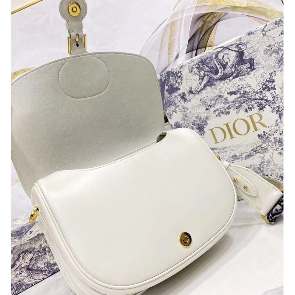 Dior Large Bobby Bag In White Calfskin TDBS2802