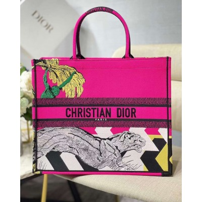 Dior Large Book Tote Bag In Toile de Jouy Zoom Pop Embroidery TDBS2891