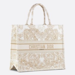 Dior Large Book Tote Bag in Butterfly Around The World Embroidery TDBS2885