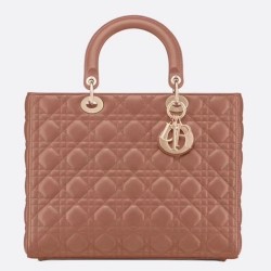 Dior Large Lady Dior Bag In Powder Cannage Lambskin TDBS25228