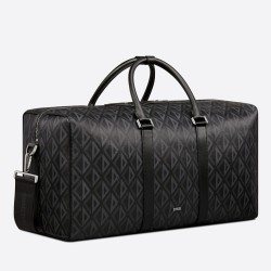 Dior Lingot 50 Duffle Bag In Black CD Diamond Canvas TDBS25357